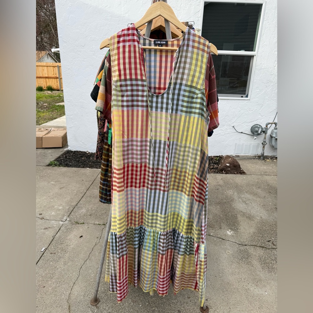 Ilana Kohn Multicolor Plaid Midi Dress